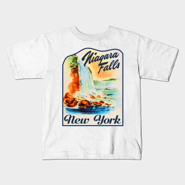 Niagara Falls New York Kids T-Shirt by TravelTime